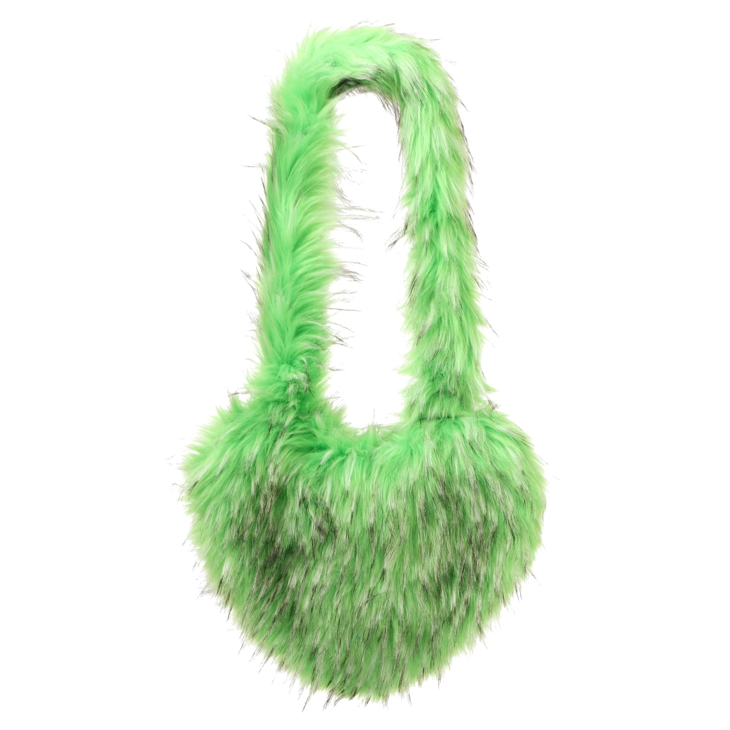 3037 Faux Fur Heart Shaped Shoulder Crossbody Bag Furry Fluffy Large Trendy